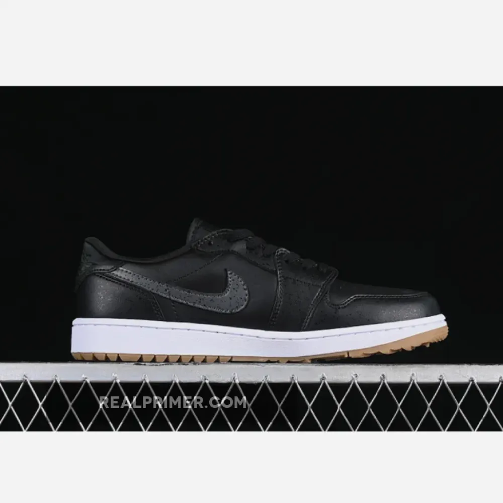 AIR JORDAN 1 LOW GOLF SNAKE PATTERN BLACK/ANTHRACITE/GUM MEDIUM BROWN/WHITE DD9315-005
