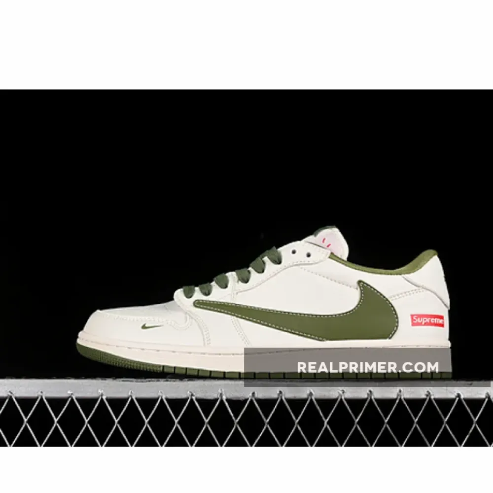 TRAVIS SCOTT X FRAGMENT DESIGN X AIR JORDAN 1 LOW OG SP OFF WHITE/GREEN 36-45