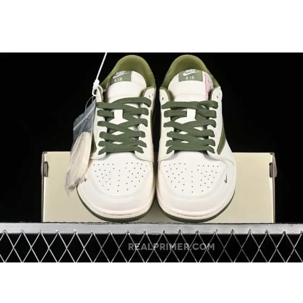 TRAVIS SCOTT X FRAGMENT DESIGN X AIR JORDAN 1 LOW OG SP OFF WHITE/GREEN 36-45