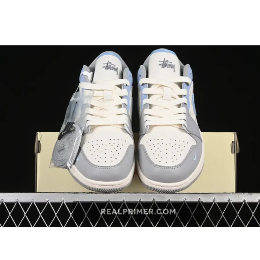 AIR JORDAN 1 LOW WHITE/GREY/BLUE JJ8688-007