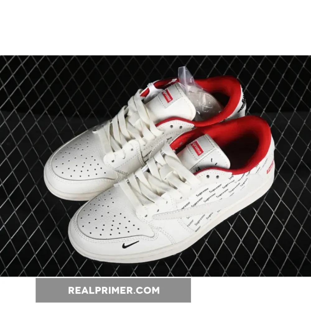 TRAVIS SCOTT X FRAGMENT DESIGN X AIR JORDAN 1 LOW OG SP SUPREME OFF WHITE/RED YQ2088-67