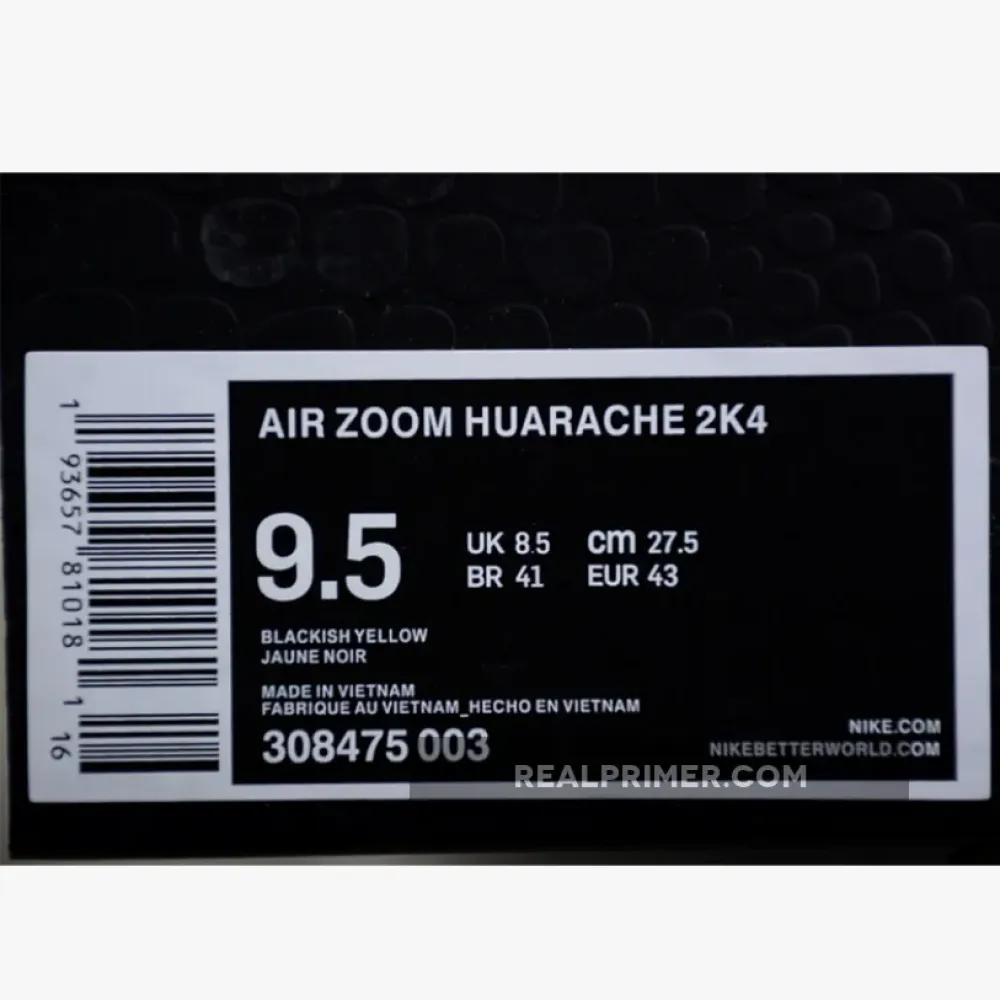 AIR ZOOM HUARACHE 2K4 BLACK/VARSITY MAIZE-WHITE 308475-100