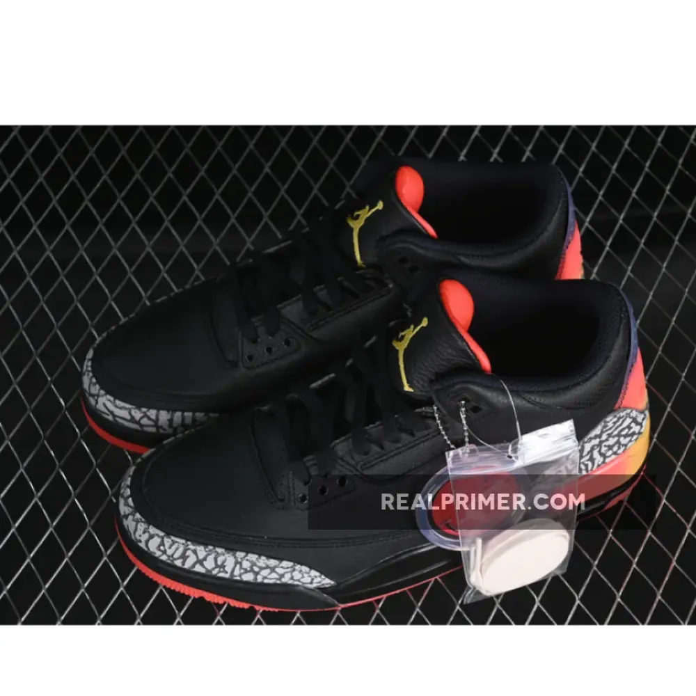 J BALVIN AIR JORDAN 3 RETRO RIO BLACK/ORANGE/PURPLE/GOLD FN0344-001