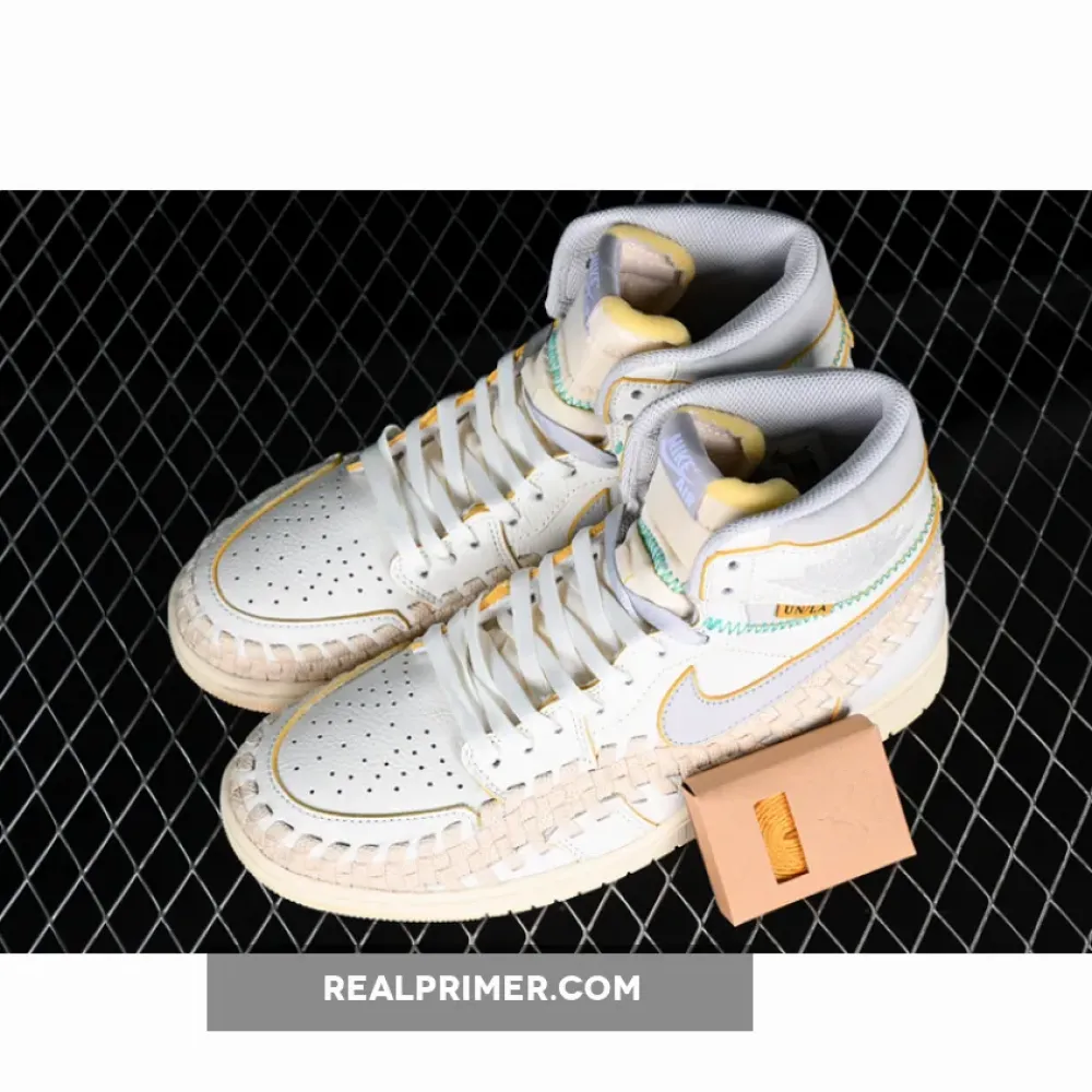 UNION AIR JORDAN 1 HIGH OG WOVEN WHITE/GREY/YELLOW FD2565-100