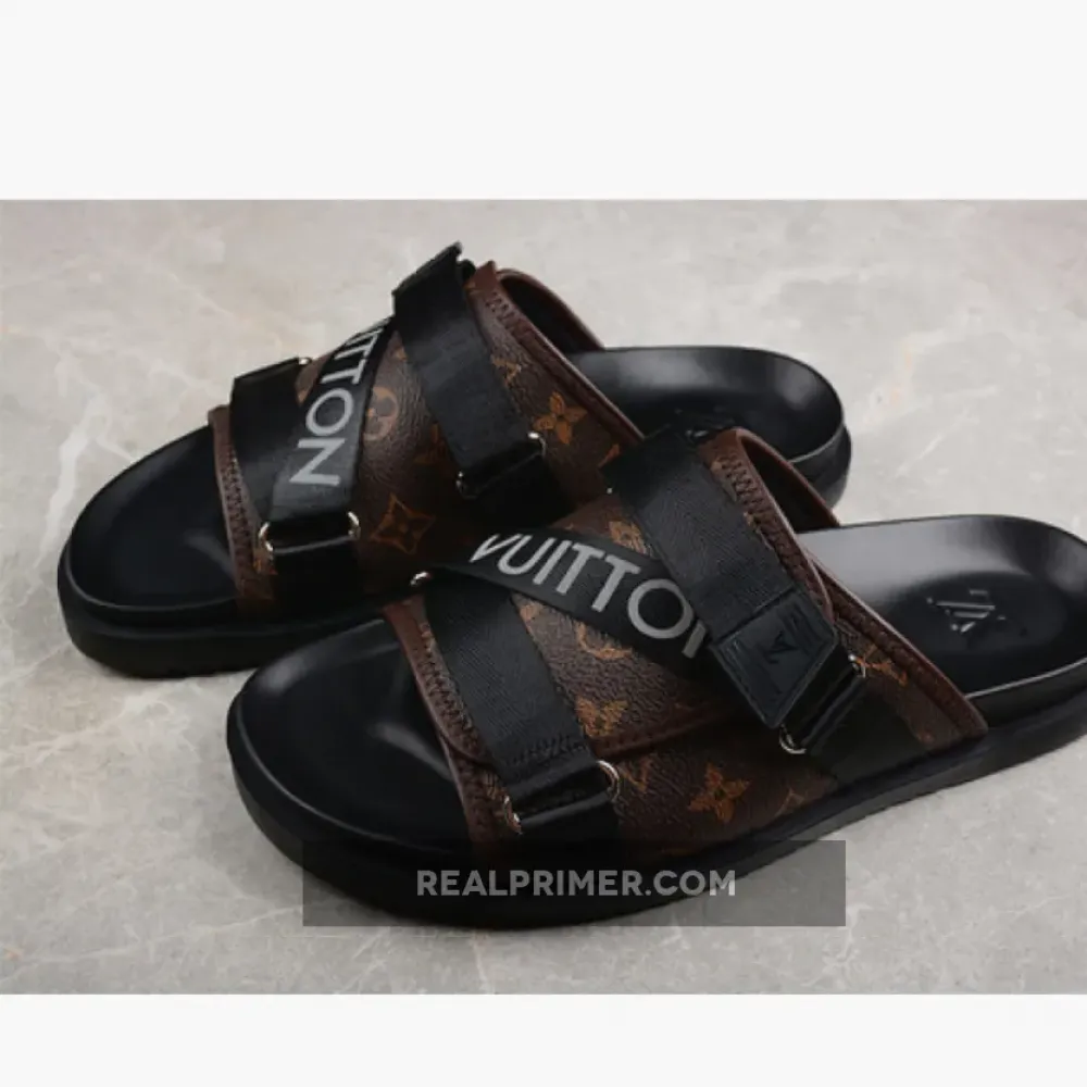 L*V COMFORTABLE CASUAL COOL SLIPPERS BLACK 03BKDN