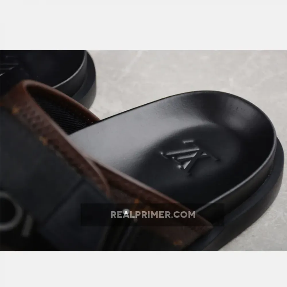 L*V COMFORTABLE CASUAL COOL SLIPPERS BLACK 03BKDN