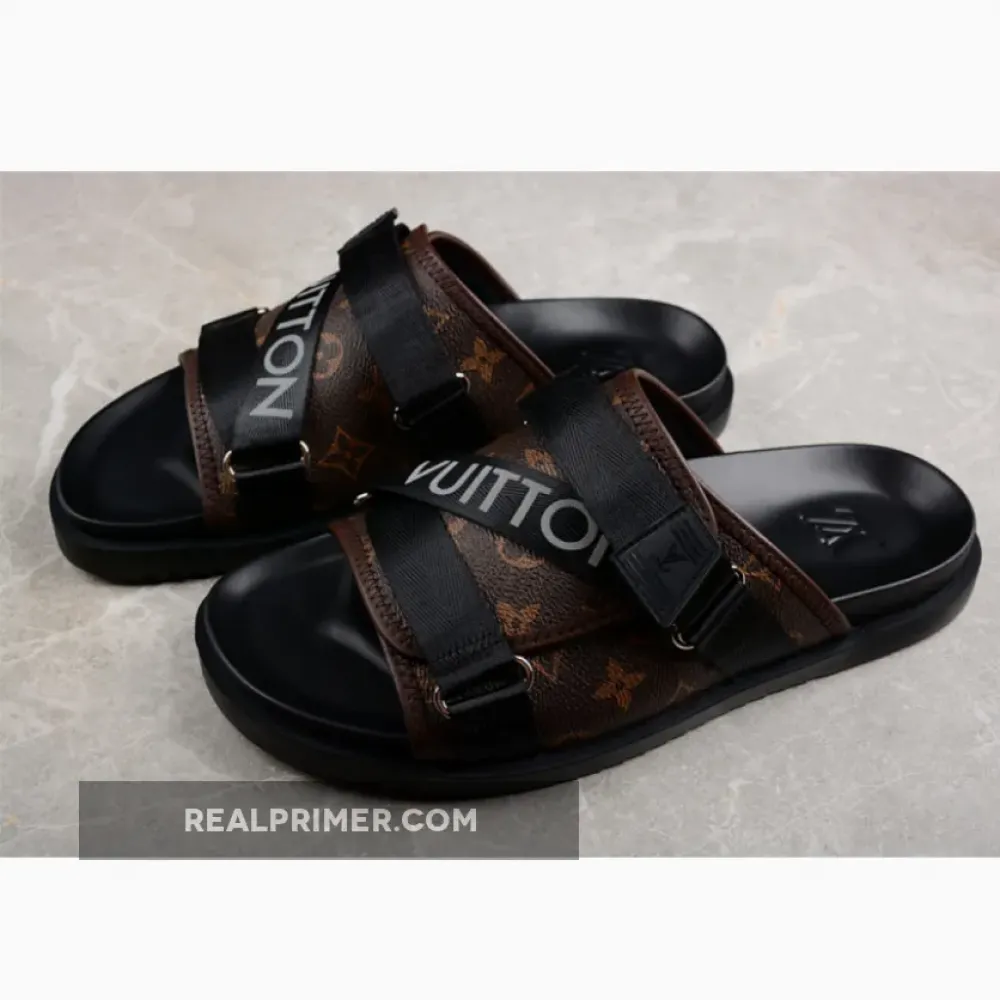 L*V COMFORTABLE CASUAL COOL SLIPPERS BLACK 03BKDN