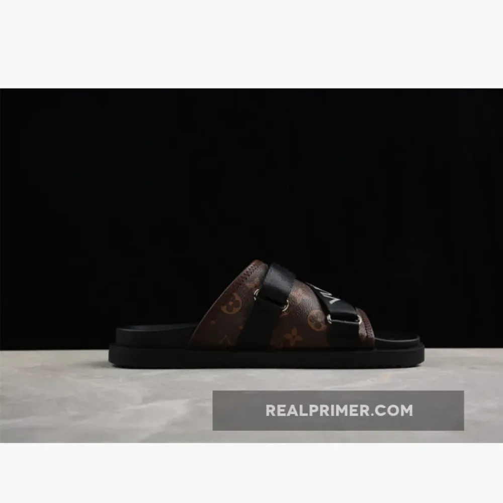 L*V COMFORTABLE CASUAL COOL SLIPPERS BLACK 03BKDN