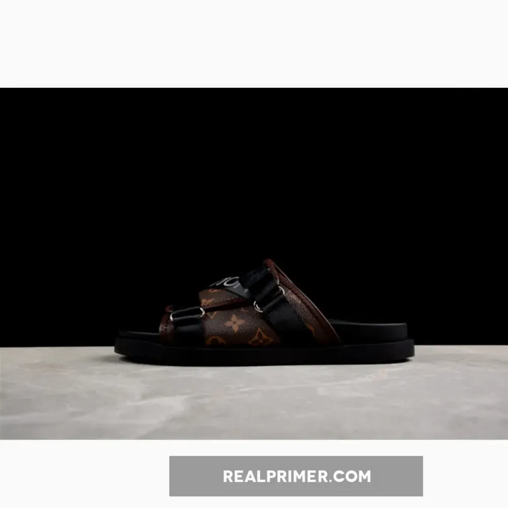 L*V COMFORTABLE CASUAL COOL SLIPPERS BLACK 03BKDN