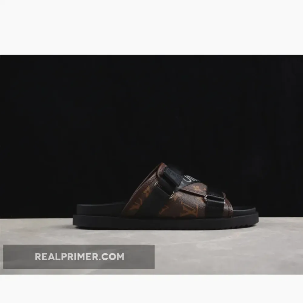 L*V COMFORTABLE CASUAL COOL SLIPPERS BLACK 03BKDN