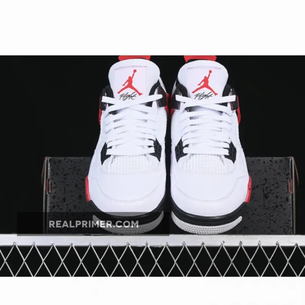 AIR JORDAN 4 RETRO WHITE/FIRE RED/BLACK/NEUTRAL GREY DH6927-161