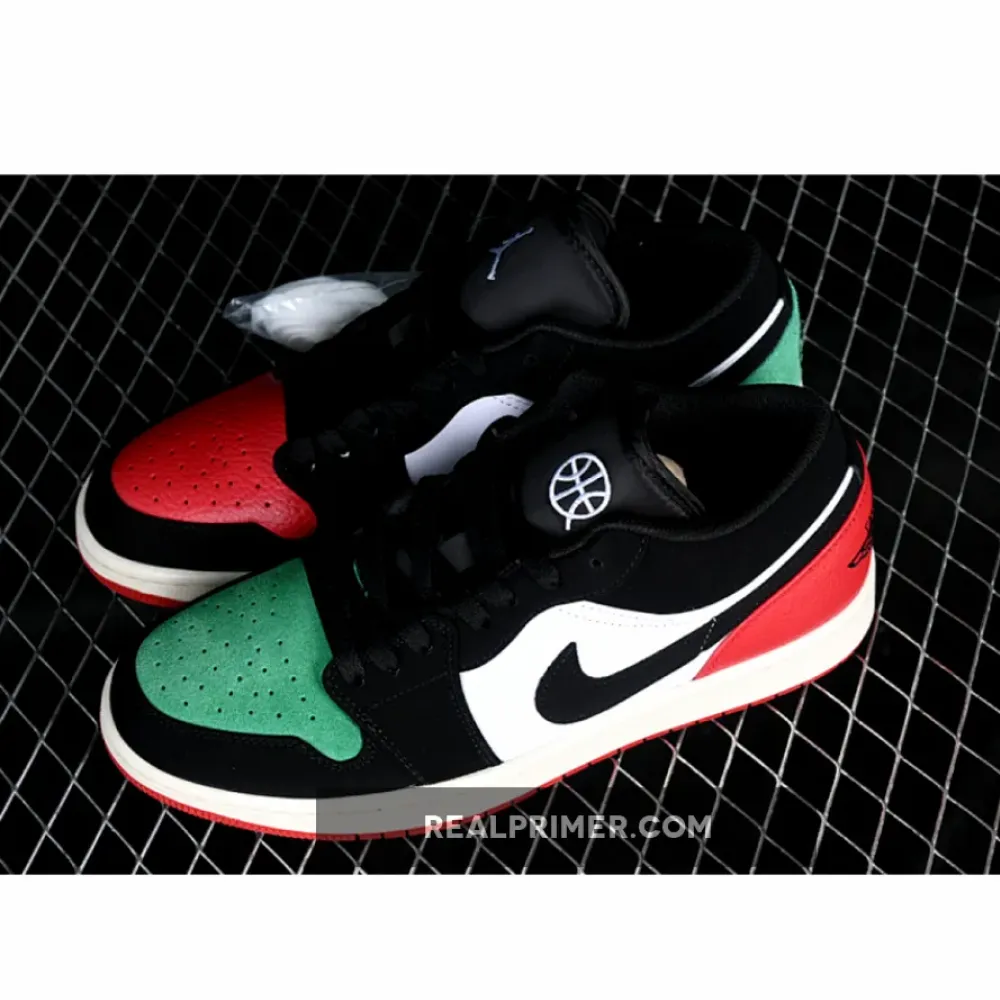 AIR JORDAN 1 LOW QUAI 54 BLACK/WHITE/GREEN/RED FQ6703-100