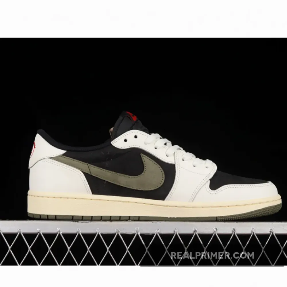 LW TRAVIS SCOTT X AIR JORDAN 1 LOW OG SAIL/UNIVERSITY RED/BLACK/MEDIUM OLIVE DZ4137-106