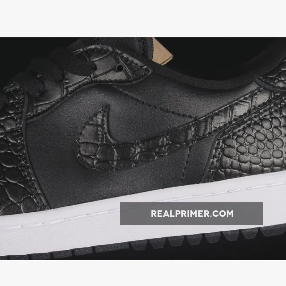 AIR JORDAN 1 LOW GOLF BLACK CROCODILE BLACK/BLACK/IRON GREY/WHITE 35.5-47.5