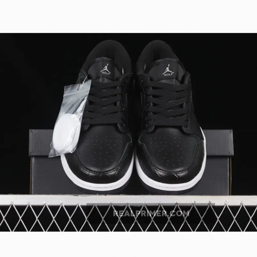 AIR JORDAN 1 LOW GOLF BLACK CROCODILE BLACK/BLACK/IRON GREY/WHITE 35.5-47.5