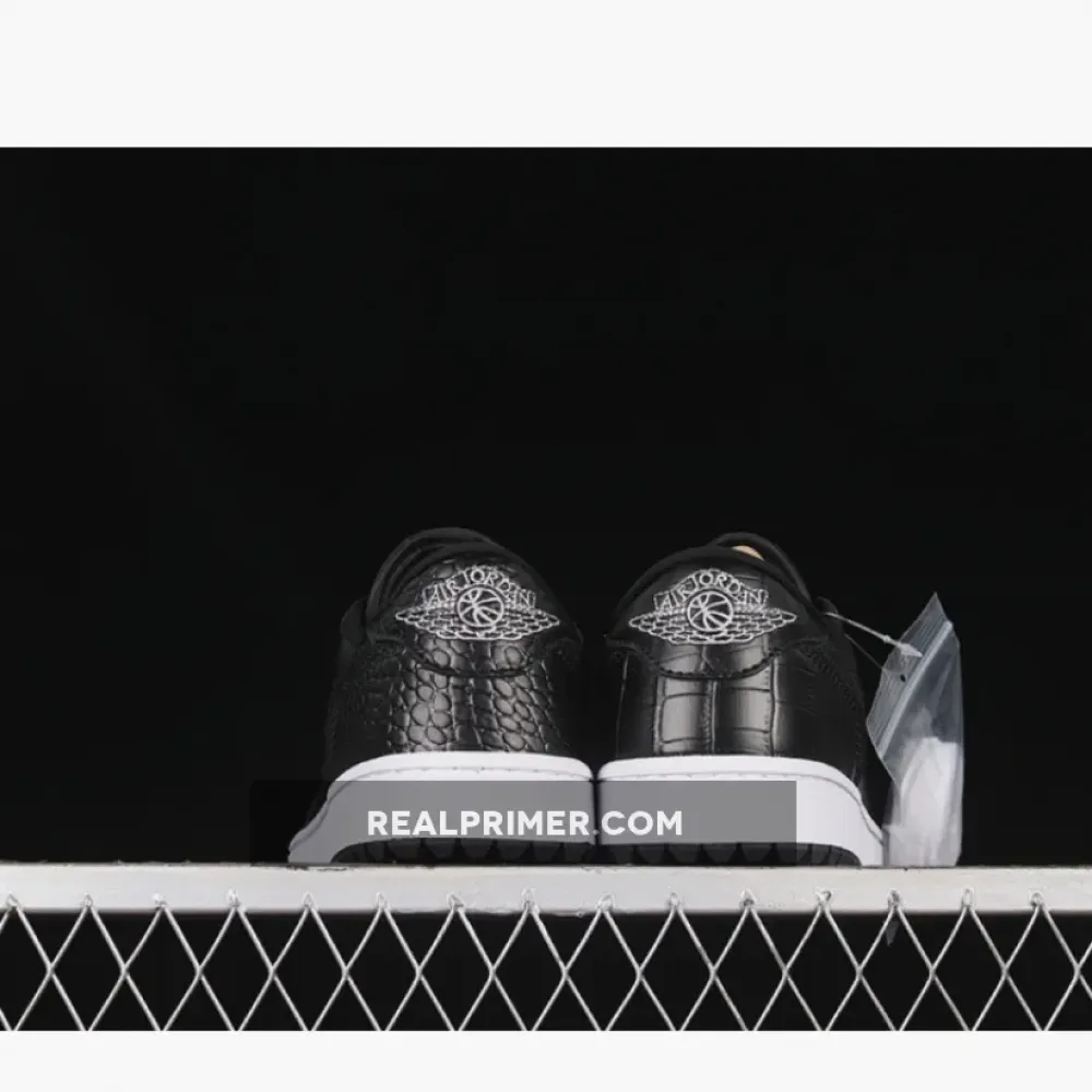 AIR JORDAN 1 LOW GOLF BLACK CROCODILE BLACK/BLACK/IRON GREY/WHITE 35.5-47.5