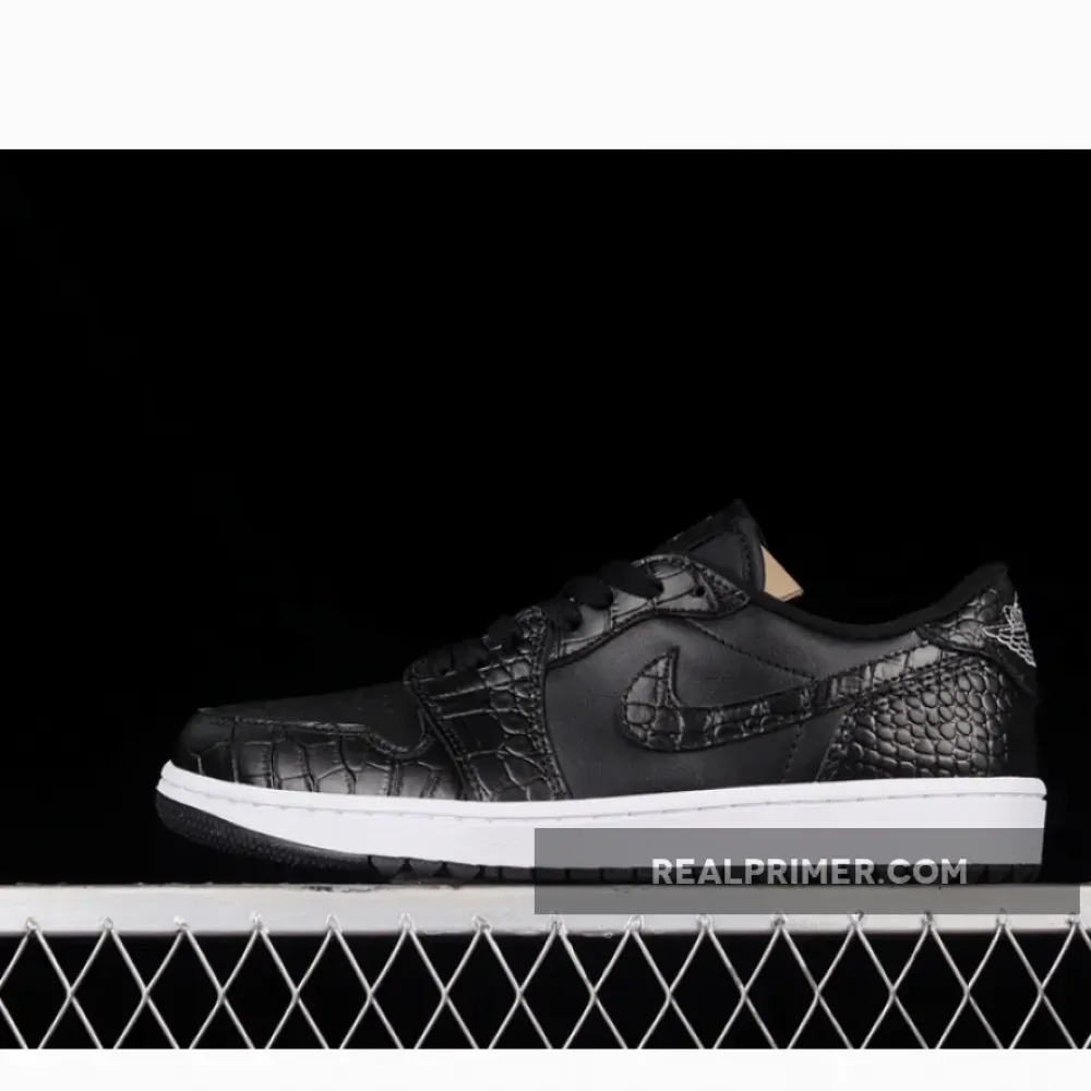 AIR JORDAN 1 LOW GOLF BLACK CROCODILE BLACK/BLACK/IRON GREY/WHITE 35.5-47.5