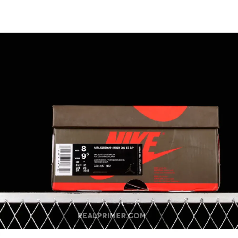 TRAVIS SCOTT AIR JORDAN 1 RETRO HIGH MOCHA SAIL/DARK MOCHA UNIVERSITY RED BLACK CD4487-100