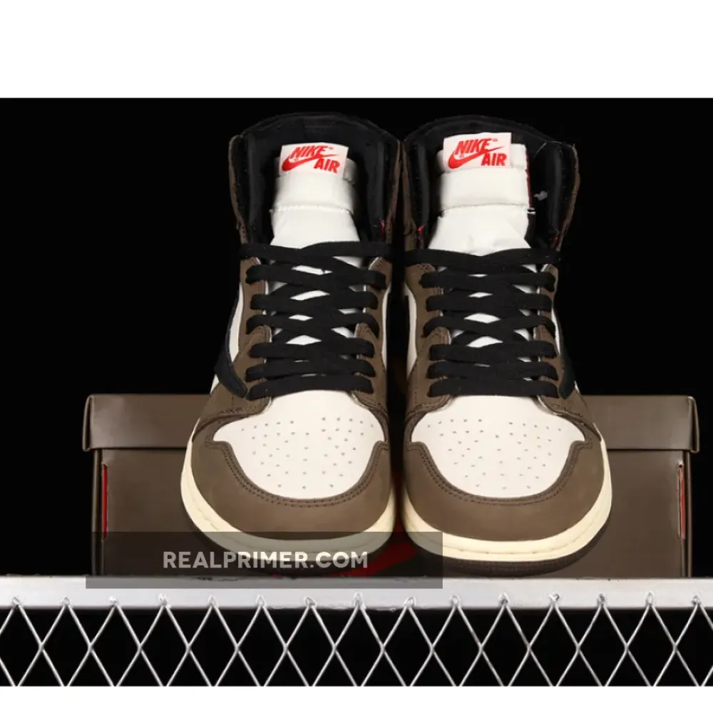 TRAVIS SCOTT AIR JORDAN 1 RETRO HIGH MOCHA SAIL/DARK MOCHA UNIVERSITY RED BLACK CD4487-100