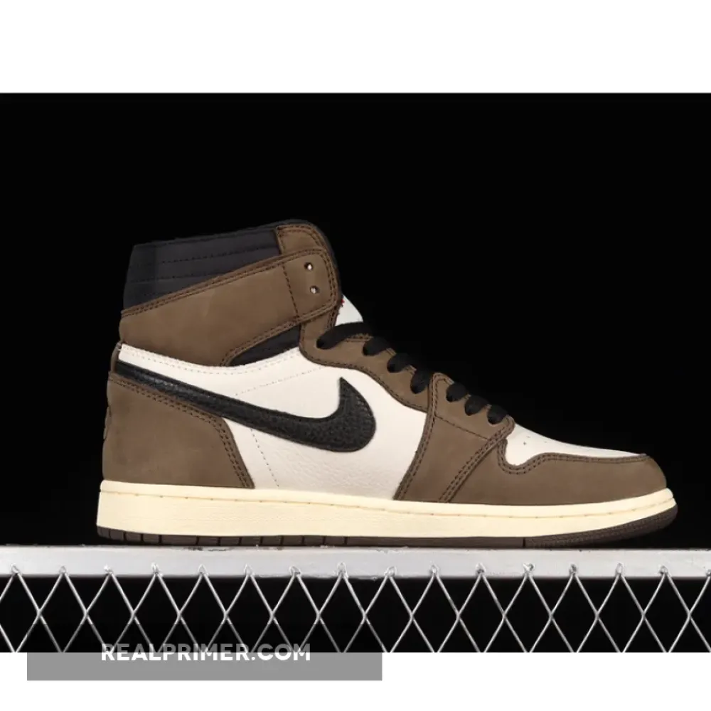TRAVIS SCOTT AIR JORDAN 1 RETRO HIGH MOCHA SAIL/DARK MOCHA UNIVERSITY RED BLACK CD4487-100