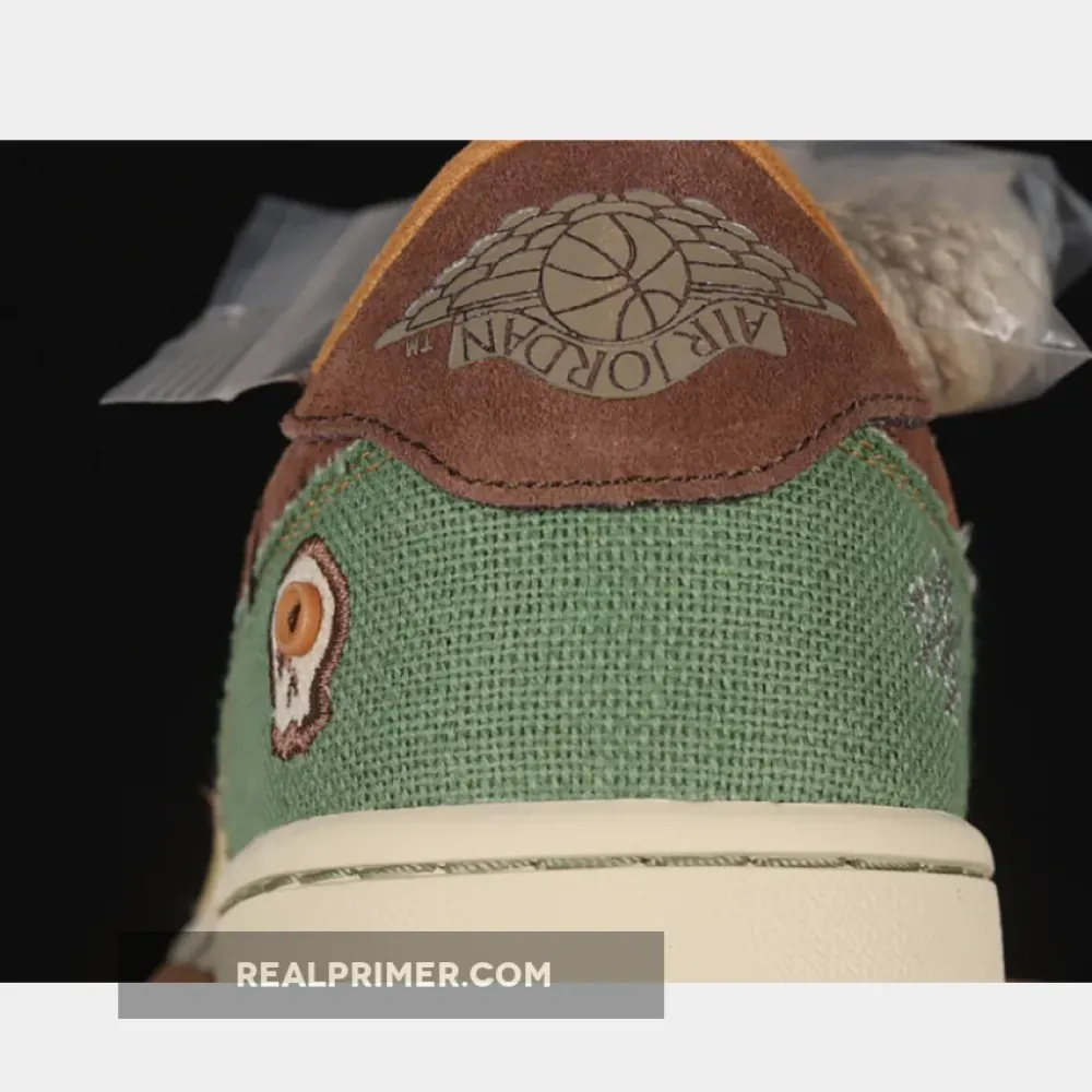 ZION WILLIAMSON AIR JORDAN 1 RETRO LOW VOODOO FLAX/MUSLIN/FAUNA BROWN/OIL GREEN DZ7292-200