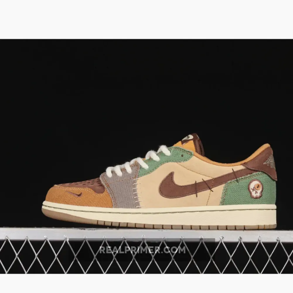 ZION WILLIAMSON AIR JORDAN 1 RETRO LOW VOODOO FLAX/MUSLIN/FAUNA BROWN/OIL GREEN DZ7292-200