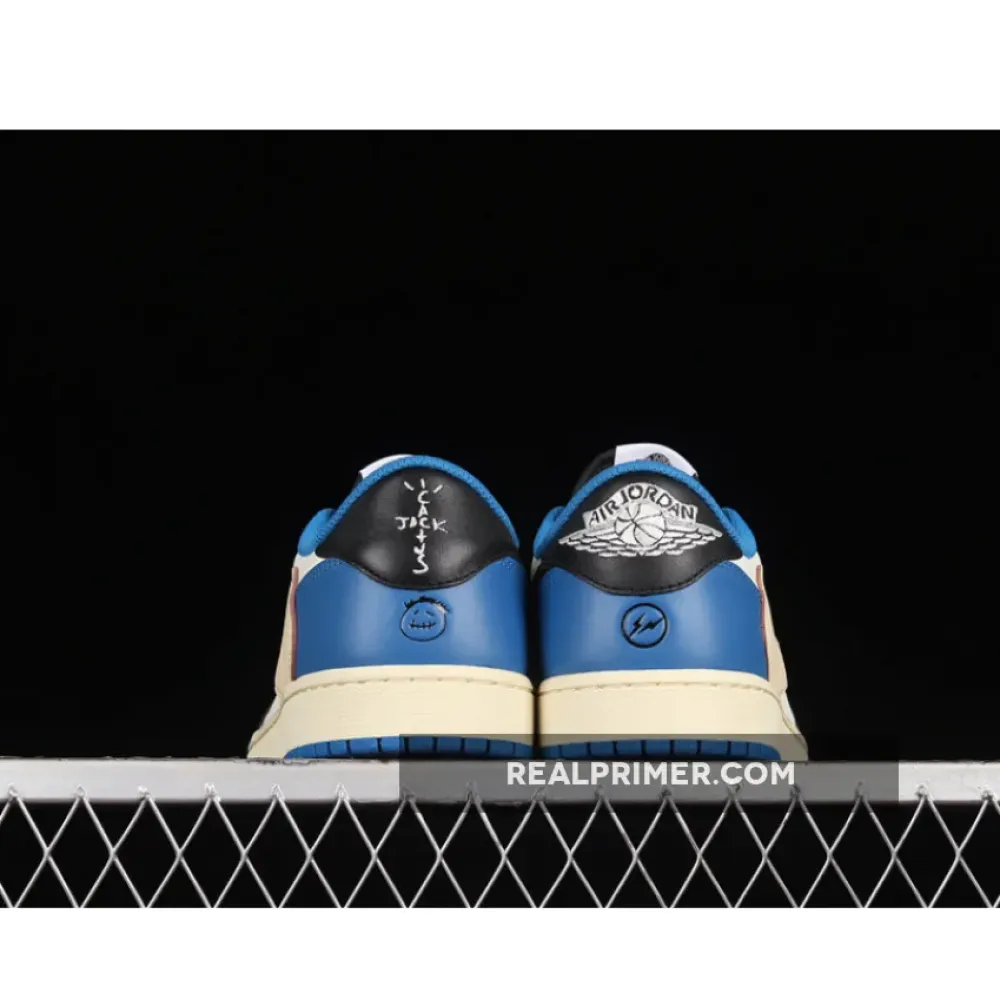 LW FRAGMENT DESIGN X TRAVIS SCOTT X AIR JORDAN 1 RETRO LOW BEIGE/BLACK/BLUE DM7866-140