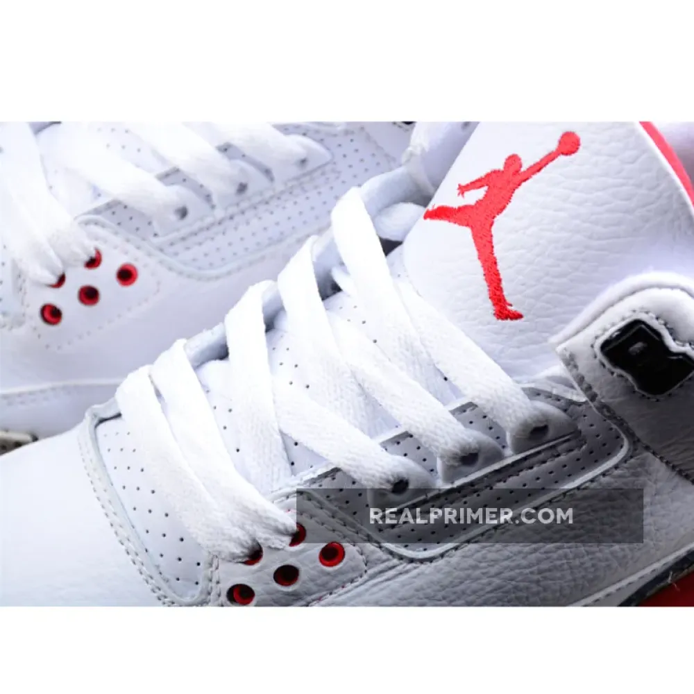 AIR JORDAN 3 RETRO HALL OF FAME WHITE/CEMENT GREY-BLACK-FIRE RED 136064-116