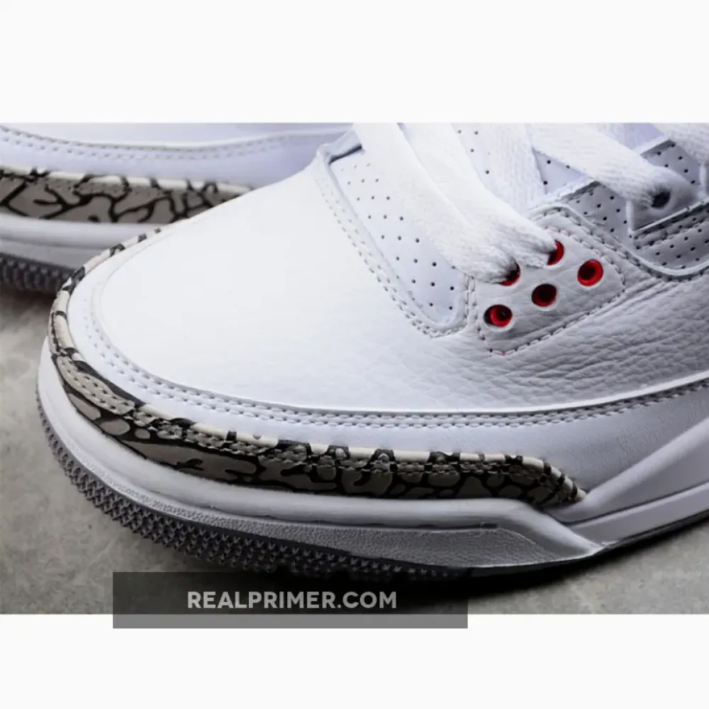 AIR JORDAN 3 RETRO HALL OF FAME WHITE/CEMENT GREY-BLACK-FIRE RED 136064-116
