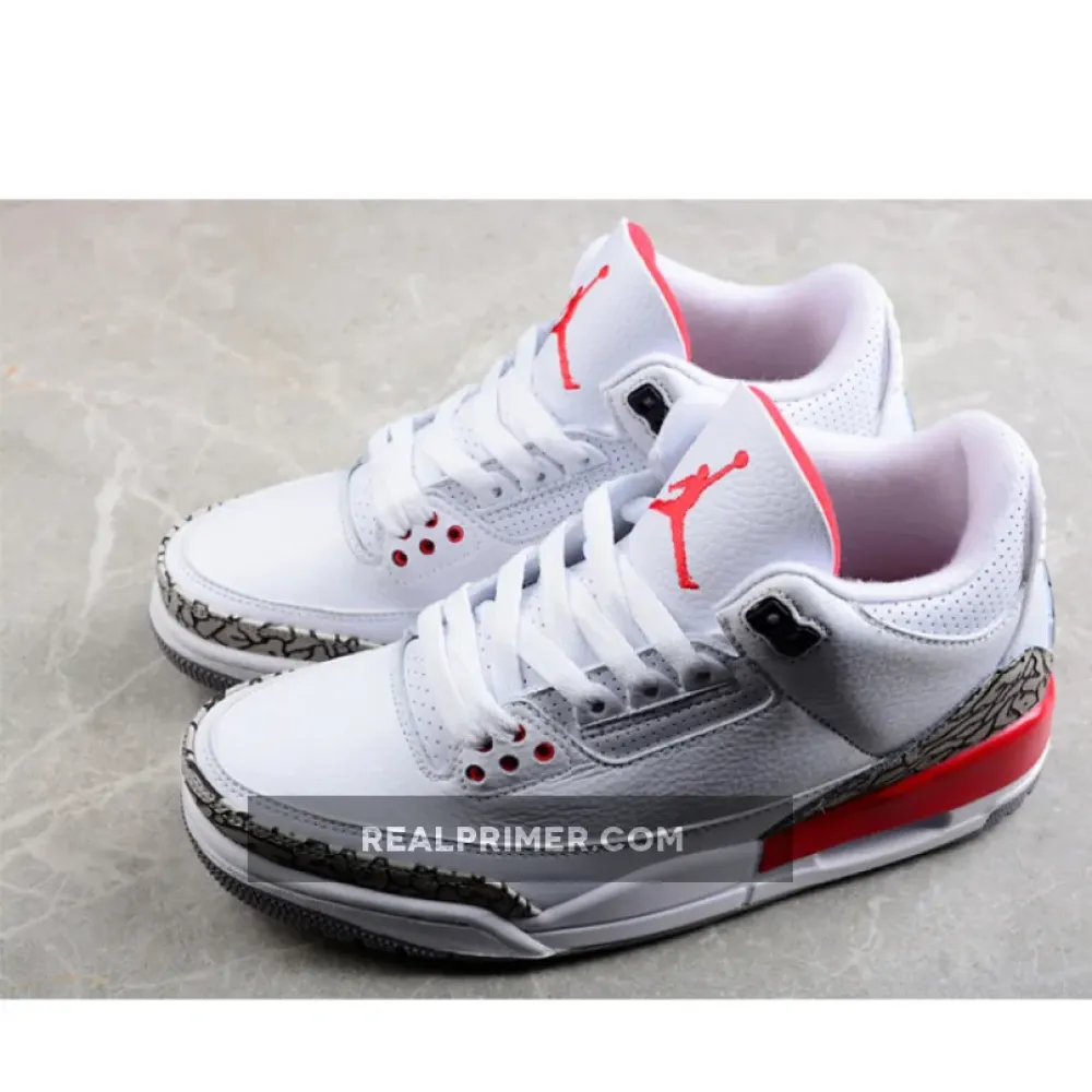AIR JORDAN 3 RETRO HALL OF FAME WHITE/CEMENT GREY-BLACK-FIRE RED 136064-116