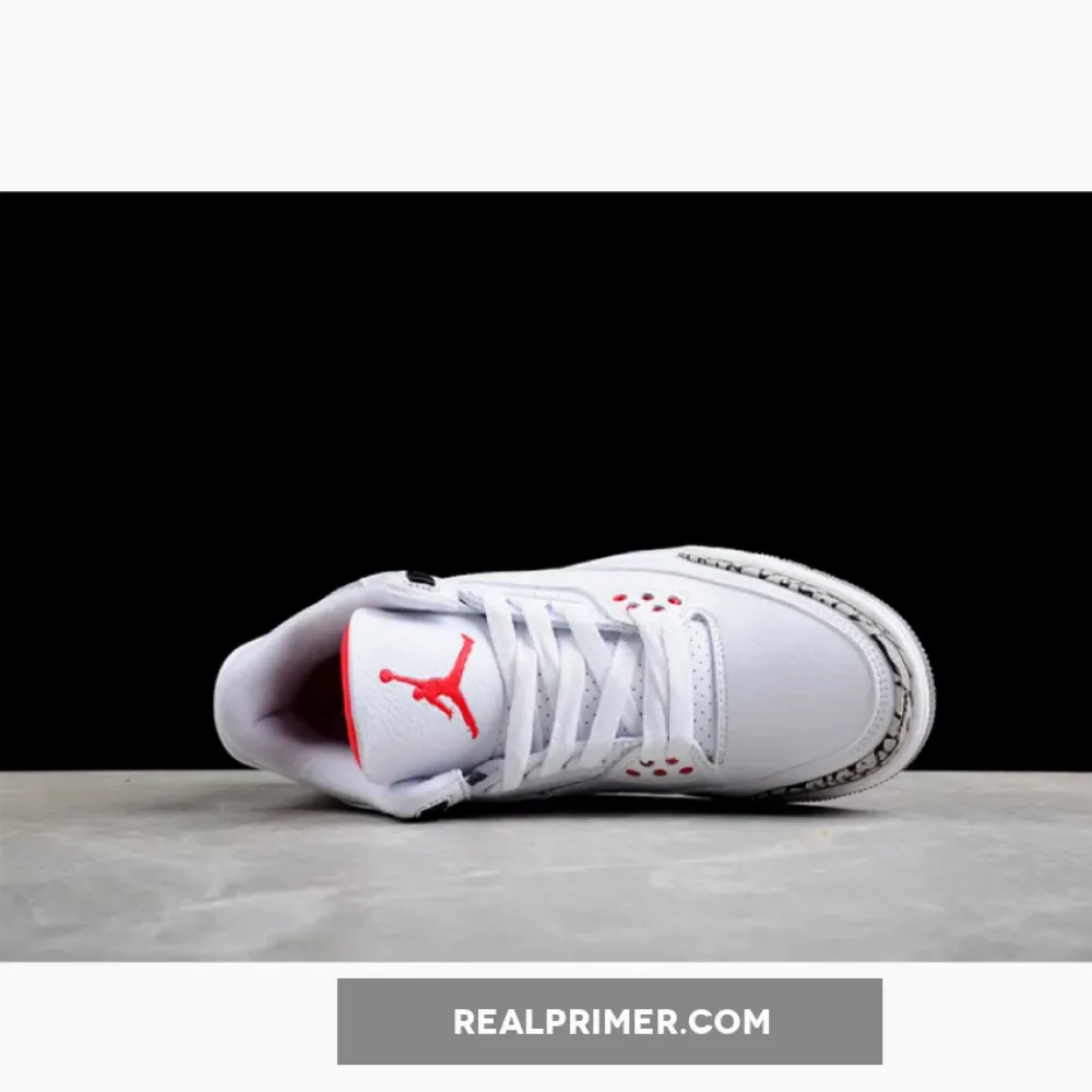 AIR JORDAN 3 RETRO HALL OF FAME WHITE/CEMENT GREY-BLACK-FIRE RED 136064-116