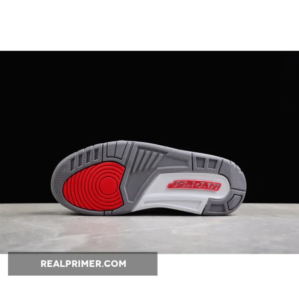 AIR JORDAN 3 RETRO HALL OF FAME WHITE/CEMENT GREY-BLACK-FIRE RED 136064-116