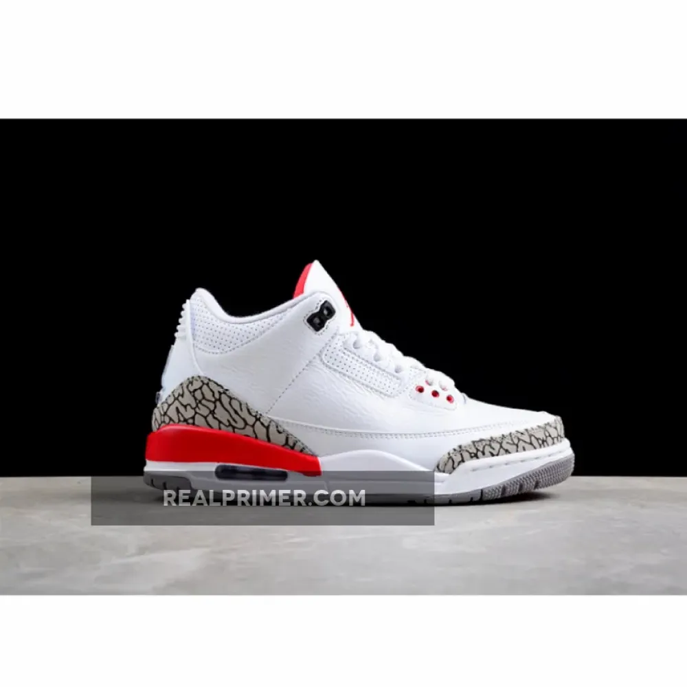 AIR JORDAN 3 RETRO HALL OF FAME WHITE/CEMENT GREY-BLACK-FIRE RED 136064-116