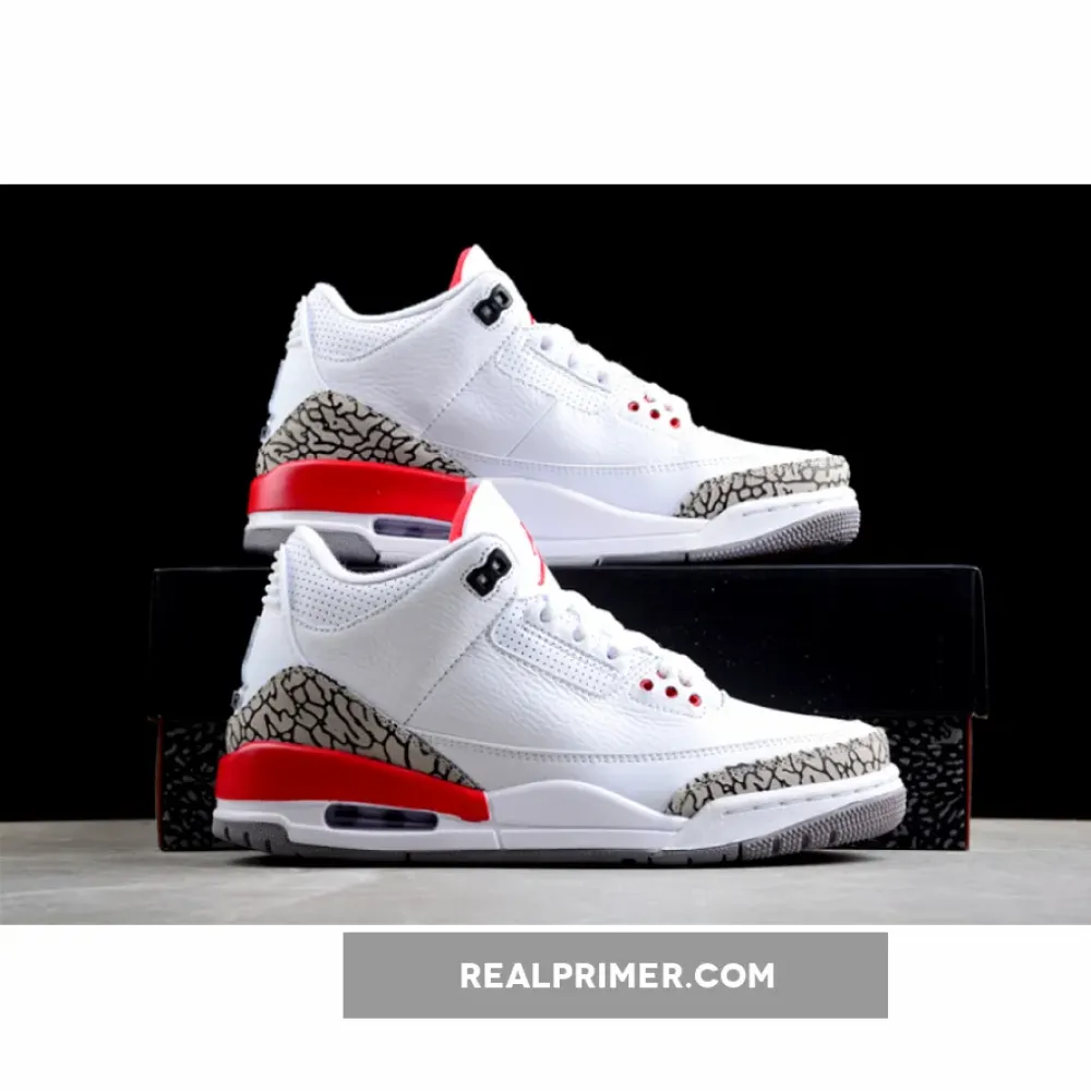 AIR JORDAN 3 RETRO HALL OF FAME WHITE/CEMENT GREY-BLACK-FIRE RED 136064-116