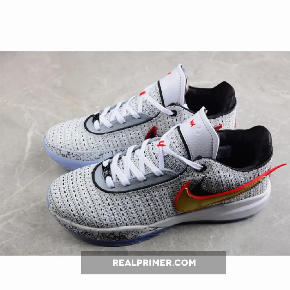 LEBRON 20 EP THE DEBUT WHITE/METALLIC GOLD/BLACK/UNIVERSITY RED/WOLF GREY DJ5422-100