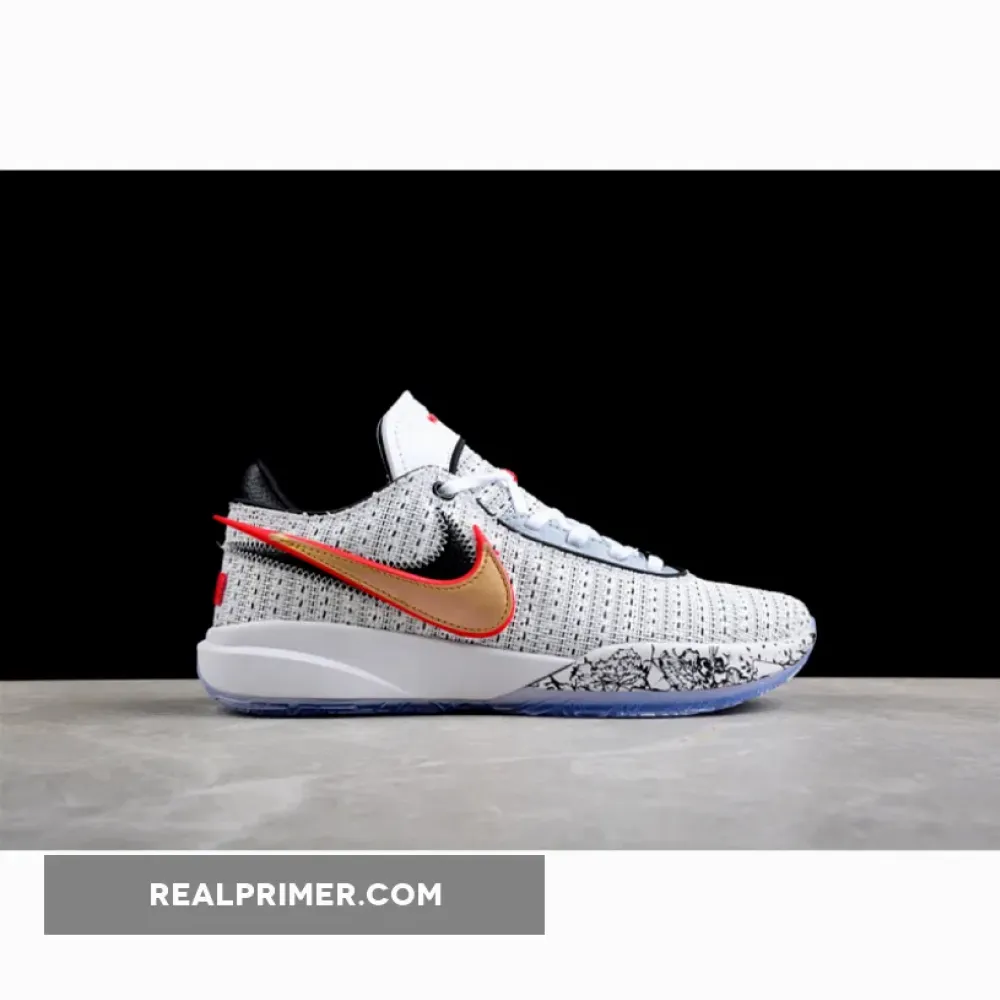 LEBRON 20 EP THE DEBUT WHITE/METALLIC GOLD/BLACK/UNIVERSITY RED/WOLF GREY DJ5422-100
