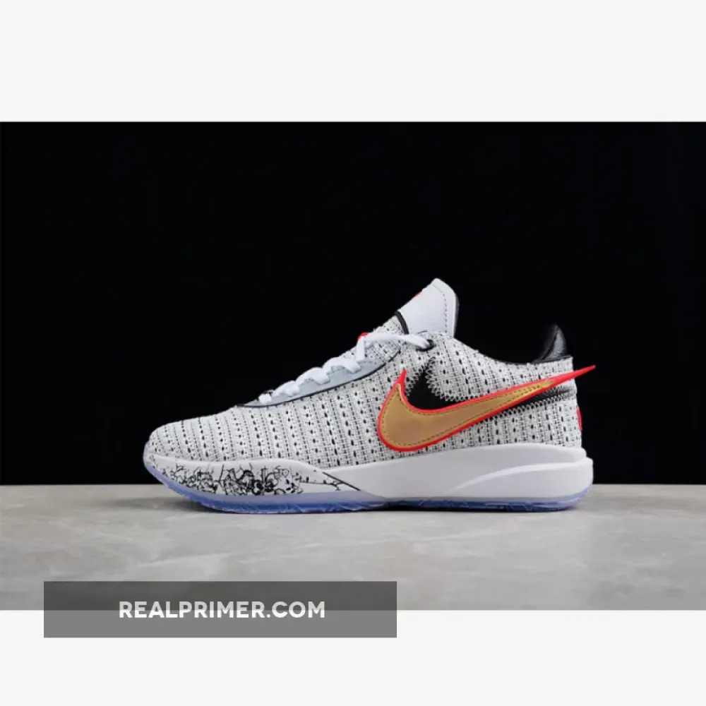 LEBRON 20 EP THE DEBUT WHITE/METALLIC GOLD/BLACK/UNIVERSITY RED/WOLF GREY DJ5422-100