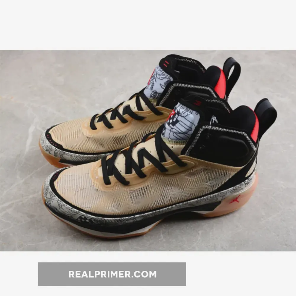 JAYSON TATUM AIR JORDAN 37 TATTOO PALE VANILLA/BLACK/PALE IVORY/UNIVERSITY RED DZ0811-200