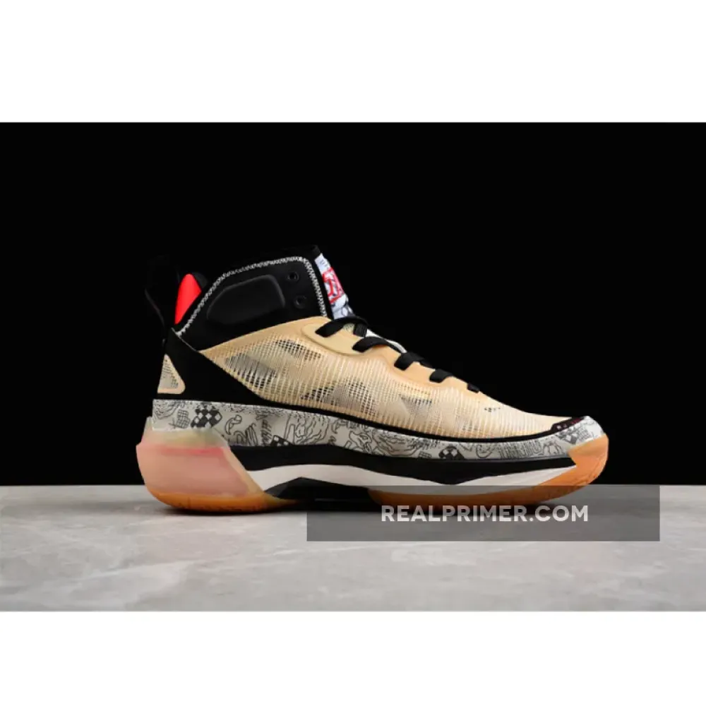 JAYSON TATUM AIR JORDAN 37 TATTOO PALE VANILLA/BLACK/PALE IVORY/UNIVERSITY RED DZ0811-200