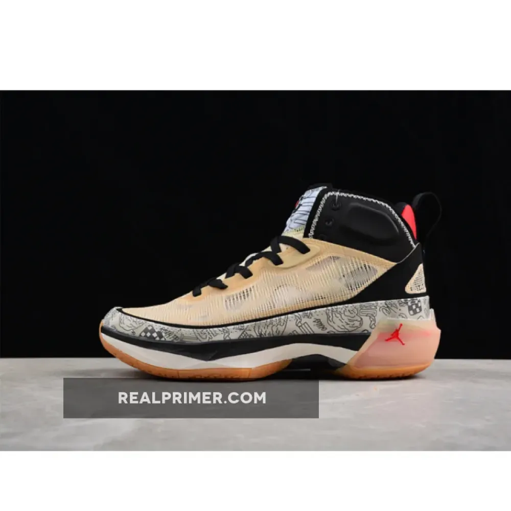 JAYSON TATUM AIR JORDAN 37 TATTOO PALE VANILLA/BLACK/PALE IVORY/UNIVERSITY RED DZ0811-200