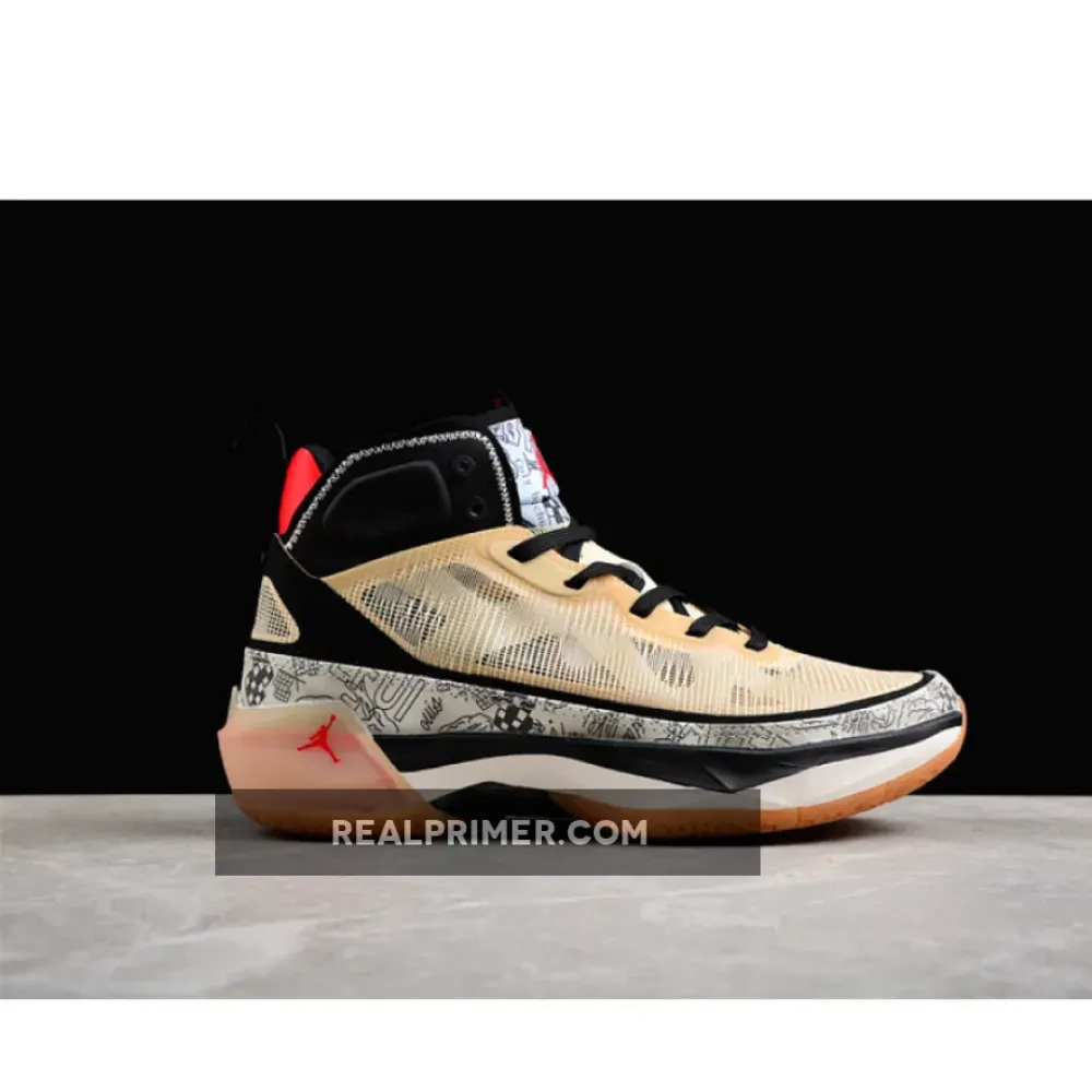 JAYSON TATUM AIR JORDAN 37 TATTOO PALE VANILLA/BLACK/PALE IVORY/UNIVERSITY RED DZ0811-200