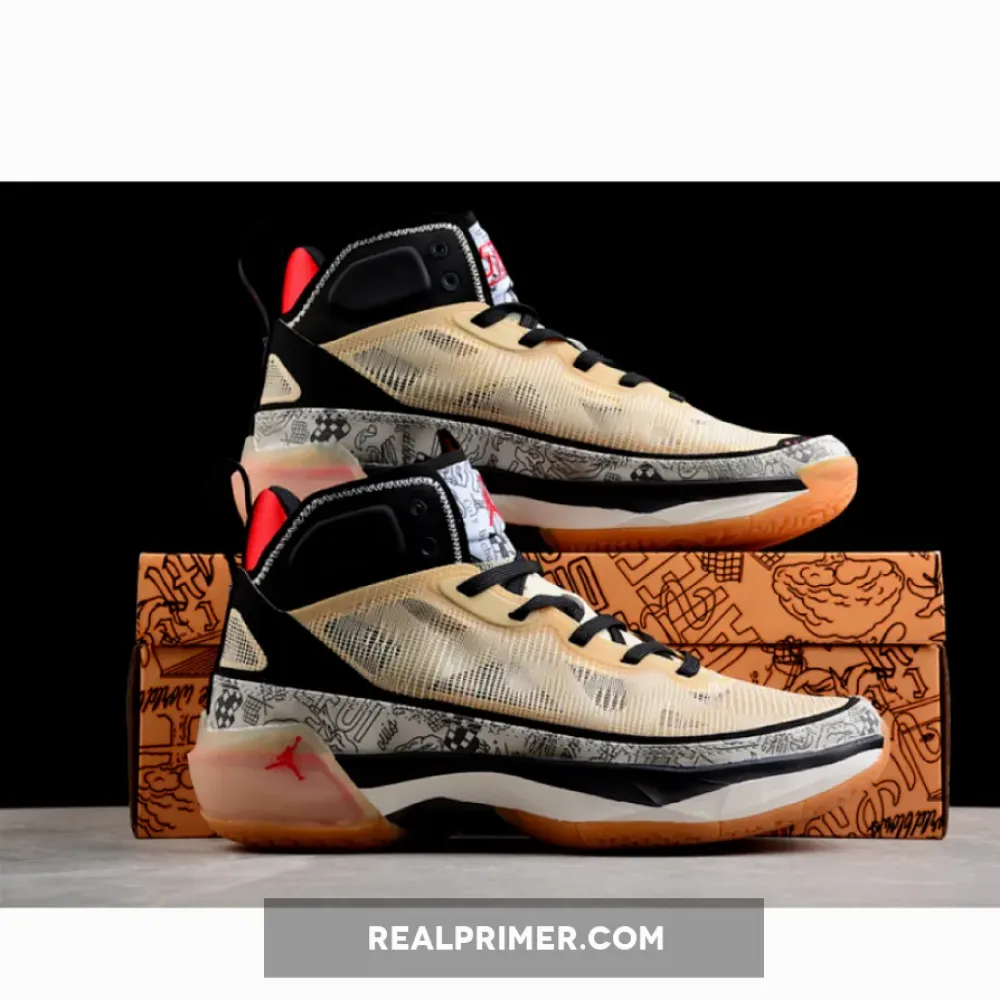 JAYSON TATUM AIR JORDAN 37 TATTOO PALE VANILLA/BLACK/PALE IVORY/UNIVERSITY RED DZ0811-200