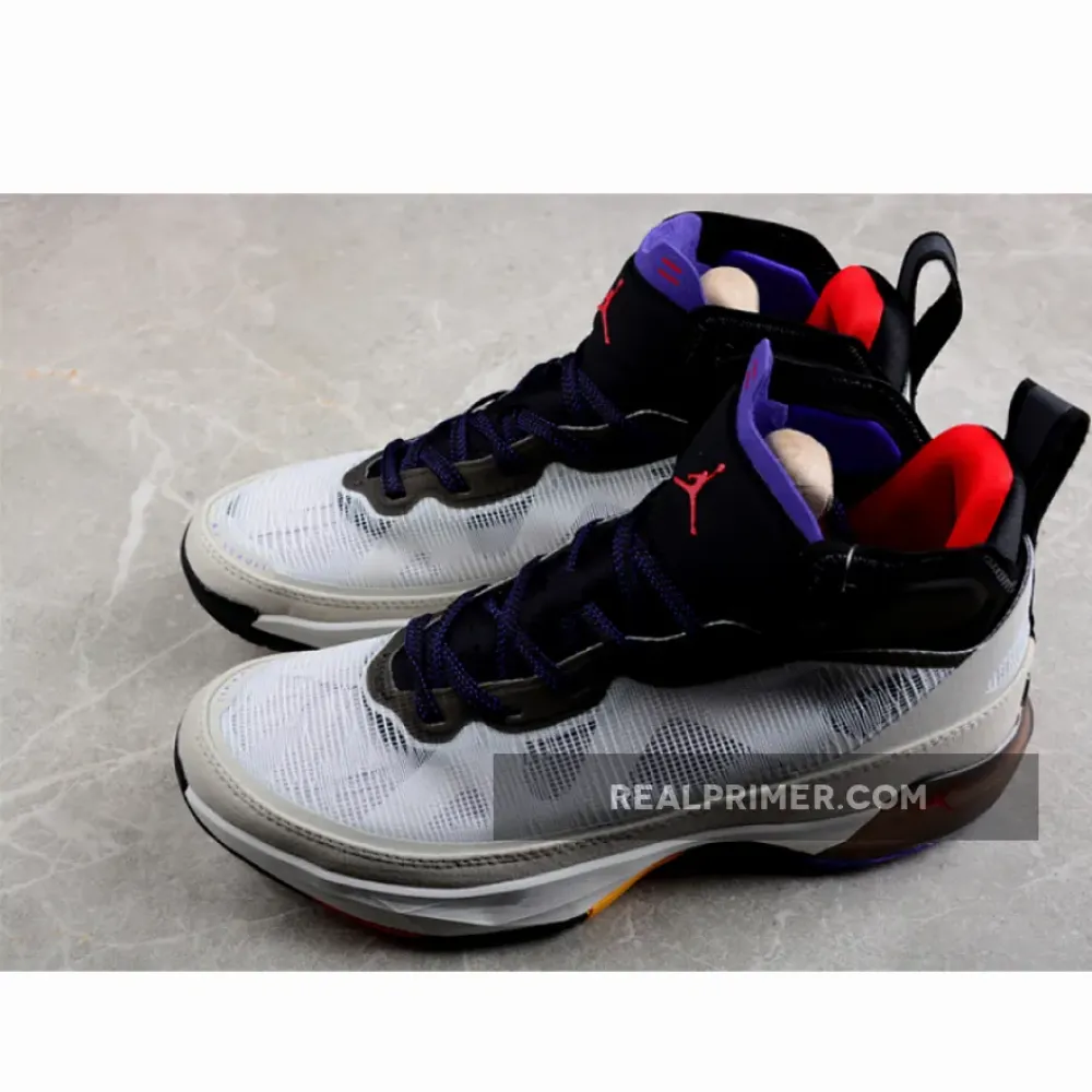 AIR JORDAN 37 PF BEYOND BORDERS LIGHT BONE/BLACK/DARK CONCORD/FIRE RED DD6959-060