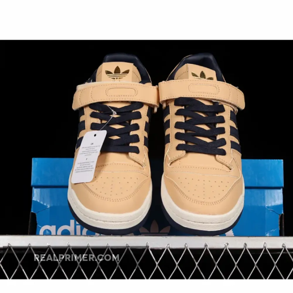 FORUM 84 LOW SHOES BEIGE/BLUE THREAD-GOLD METALLIC FY7792