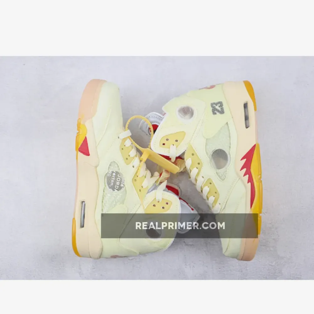 OW X AIR JORDAN 5 SP SAIL/FIRE RED/MUSLIN/BLACK DH8565-100