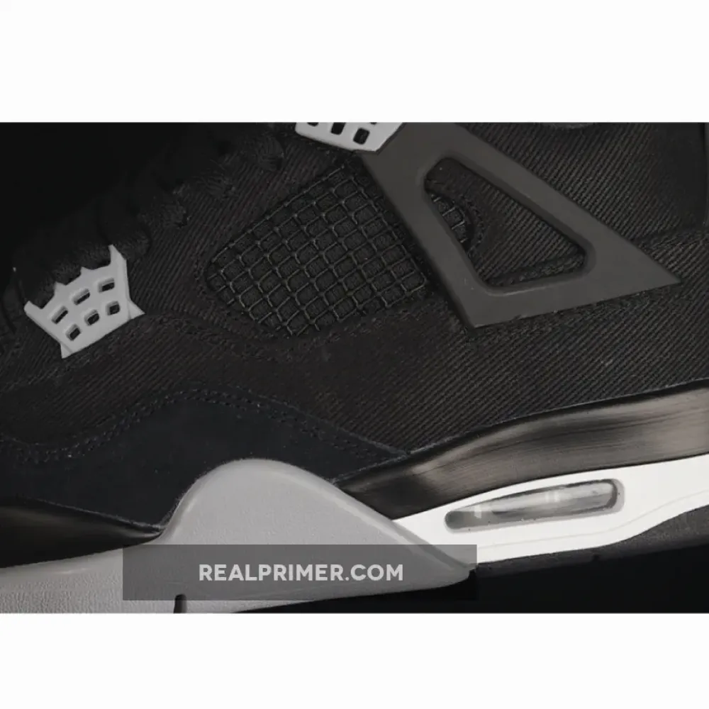 AIR JORDAN 4 RETRO BLACK CANVAS BLACK/LIGHT STEEL GREY-WHITE-FIRE RED DH7138-006