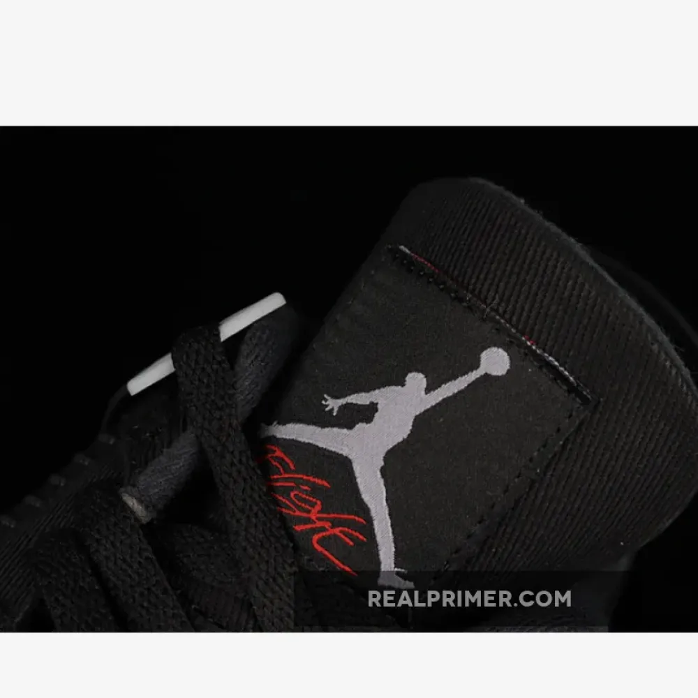 AIR JORDAN 4 RETRO BLACK CANVAS BLACK/LIGHT STEEL GREY-WHITE-FIRE RED DH7138-006