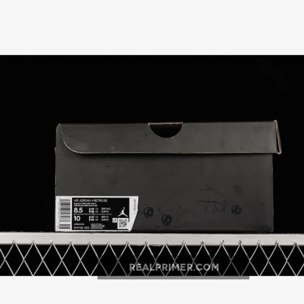 AIR JORDAN 4 RETRO BLACK CANVAS BLACK/LIGHT STEEL GREY-WHITE-FIRE RED DH7138-006