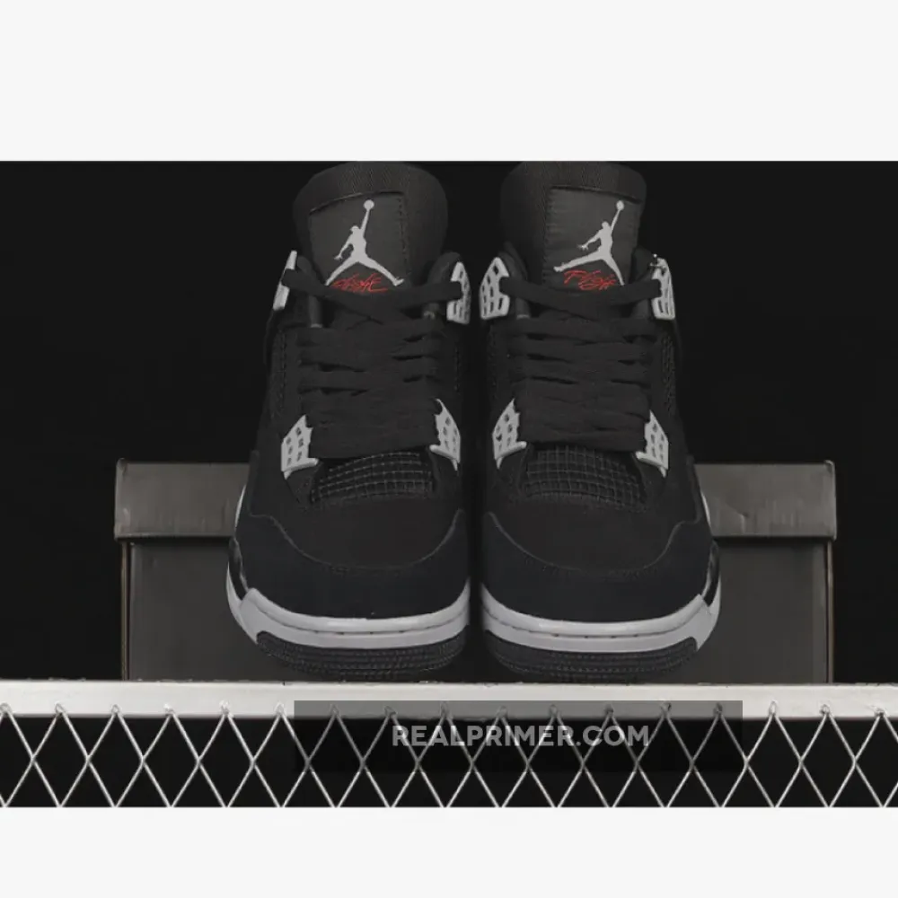 AIR JORDAN 4 RETRO BLACK CANVAS BLACK/LIGHT STEEL GREY-WHITE-FIRE RED DH7138-006