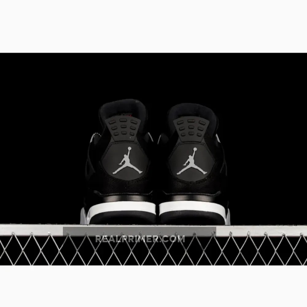 AIR JORDAN 4 RETRO BLACK CANVAS BLACK/LIGHT STEEL GREY-WHITE-FIRE RED DH7138-006